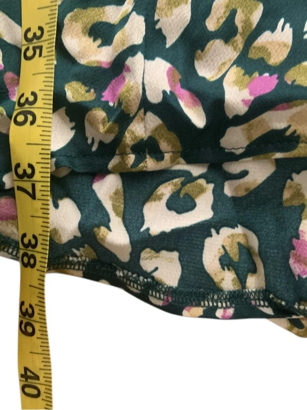 Boohoo Teal Green Floral-Leopard Print Wrap Dress - Picture 9 of 9